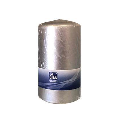 PACK 10 PILAR CANDLE 150X68MM SILVER