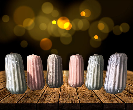 PACK 6 VELAS PRISMA 68X125MM SAP, CORES SORTIDAS